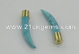 NGP4506 9*50mm - 9*55mm horn blue turquoise pendants wholesale