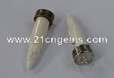 NGP4538 15*52mm bullet-shaped white howlite turquoise pendants