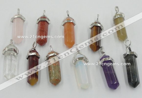NGP5022 8*30mm sticks mixed gemstone pendants wholesale