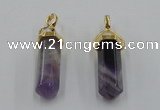 NGP5029 8*30mm sticks amethyst gemstone pendants wholesale
