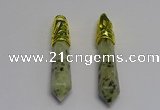 NGP5445 10*65mm sticks kiwi jasper pendants wholesale