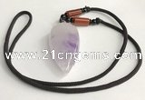 NGP5580 Lavender amethyst teardrop pendant with nylon cord necklace