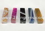 NGP5720 12*52mm cuboid agate gemstone pendants wholesale