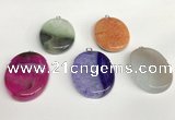 NGP5730 30*40mm oval agate gemstone pendants wholesale
