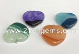 NGP5733 34*35mm heart agate gemstone pendants wholesale