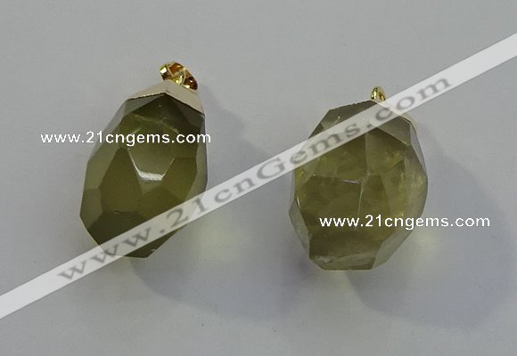 NGP6021 18*30mm - 22*35mm freeform lemon quartz pendants