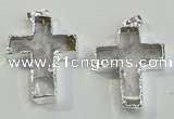 NGP6048 30*40mm - 35*45mm cross white crystal pendants