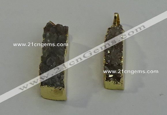 NGP6061 10*35mm - 10*40mm rectangle druzy agate pendants