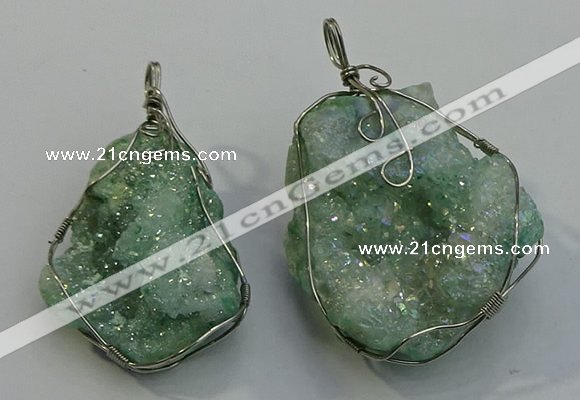NGP6088 35*40mm – 45*50mm freeform druzy quartz pendants