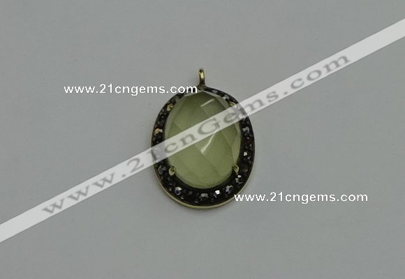 NGP6100 20*25mm - 22*30mm oval lemon quartz pendants wholesle