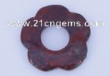 NGP613 5pcs 6*47mm brecciated jasper gemstone donut pendants