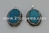 NGP6144 25*35mm freeform durzy quartz pendants wholesale
