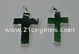 NGP6161 25*40mm - 30*40mm cross agate gemstone pendants