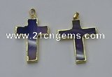 NGP6168 25*40mm - 30*40mm cross agate gemstone pendants