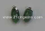 NGP6227 12*28mm - 15*30mm faceted bullet green aventurine pendants