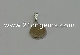 NGP6278 14mm flat round druzy agate gemstone pendants wholesale