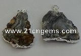 NGP6284 25*35mm - 35*45mm freeform druzy agate pendants