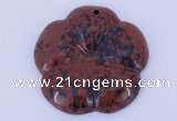 NGP643 5pcs 6*40mm flower mahogany obsidian gemstone pendants