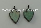 NGP6460 22*28mm - 25*35mm arrowhead amazonite gemstone pendants