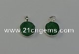 NGP6514 15mm - 16mm coin druzy agate pendants wholesale