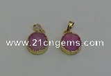 NGP6521 15mm - 16mm coin druzy agate pendants wholesale