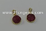 NGP6522 15mm - 16mm coin druzy agate pendants wholesale
