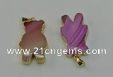 NGP6662 22*38mm Animal or V-shaped agate gemstone pendants
