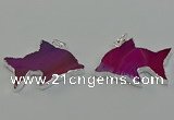 NGP6671 28*42mm - 30*45mm dolphin agate gemstone pendants
