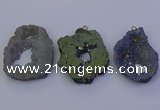NGP6848 35*45mm - 40*50mm freeform plated druzy agate pendants