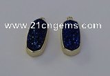 NGP6911 10*22mm - 12*25mm freeform plated druzy quartz pendants
