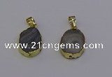 NGP6941 15*20mm oval druzy agate pendants wholesale