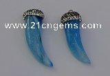 NGP6965 12*40mm - 15*45mm horn agate gemstone pendants