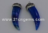 NGP6967 12*40mm - 15*45mm horn agate gemstone pendants