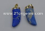 NGP7028 12*35mm - 14*40mm horn white howlite turquoise pendants