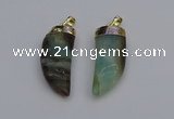 NGP7036 12*35mm - 14*40mm horn amazonite pendants wholesale