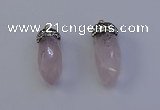 NGP7056 12*30mm - 15*35mm faceted bullet rose quartz pendants