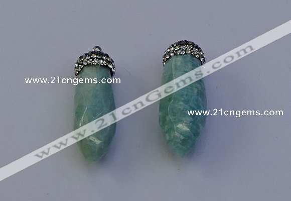 NGP7065 12*30mm - 15*35mm faceted bullet amazonite pendants