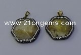 NGP7113 30*30mm hexagon citrine gemstone pendants wholesale