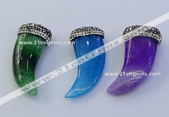 NGP7144 20*50mm - 22*55mm oxhorn agate gemstone pendants