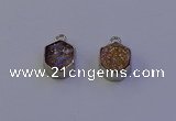 NGP7156 12*15mm plated druzy agate pendants wholesale
