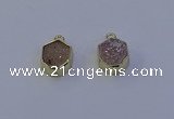 NGP7162 12*15mm plated druzy agate pendants wholesale