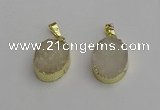 NGP7195 15*20mm oval druzy quartz pendants wholesale