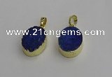 NGP7201 15*20mm oval druzy quartz pendants wholesale