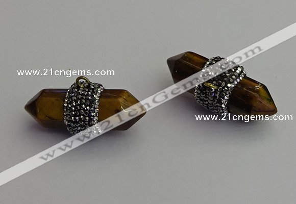 NGP7218 15*40mm sticks yellow tiger eye pendants wholesale
