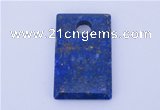 NGP726 21*31mm rectangle natural lapis lazuli gemstone pendant
