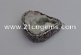 NGP7282 25*35mm - 35*40mm freeform plated druzy agate pendants