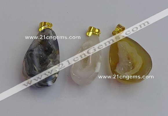 NGP7430 15*25mm - 20*30mm freeform druzy agate pendants