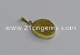 NGP7492 15*20mm oval plated druzy agate gemstone pendants