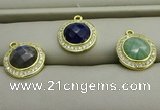 NGP7592 11mm coin mixed gemstone pendants wholesale