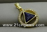 NGP7598 13mm coin lapis lazuli gemstone pendants wholesale